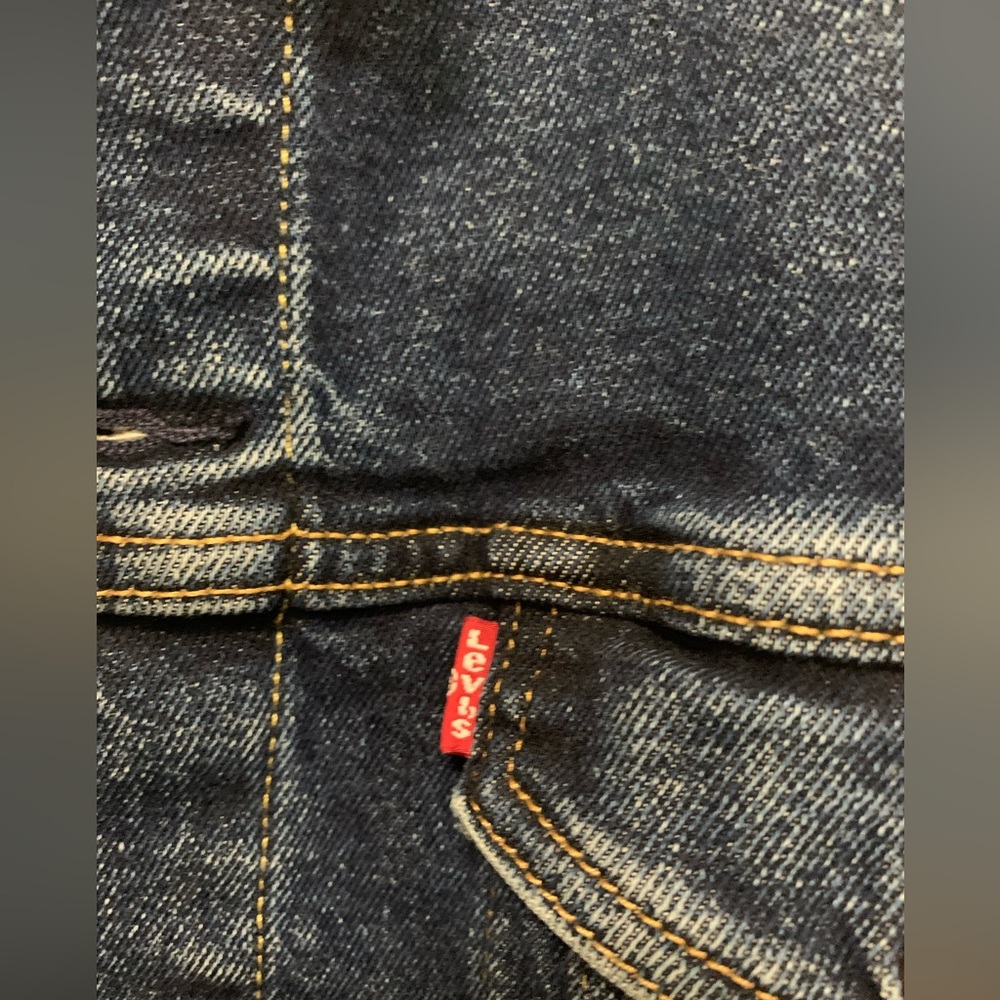 Vintage Levis Jean Jacket 80s Blue Wash Trucker Denim Adult Size L - Picture 5 of 12